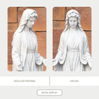 Premium Magnesium Oxide Virgin Mary Sculpture – Elegant Garden Décor (GS - 24937G - AN) - Direct Wicker