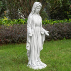 Premium Magnesium Oxide Virgin Mary Sculpture – Elegant Garden Décor (GS - 24937G - AN) - Direct Wicker