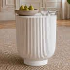 Premium White Magnesium Oxide Outdoor Side Table (PAD-2633ST-WH) - Direct Wicker