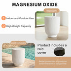 Premium White Magnesium Oxide Outdoor Side Table (PAD-2633ST-WH) - Direct Wicker