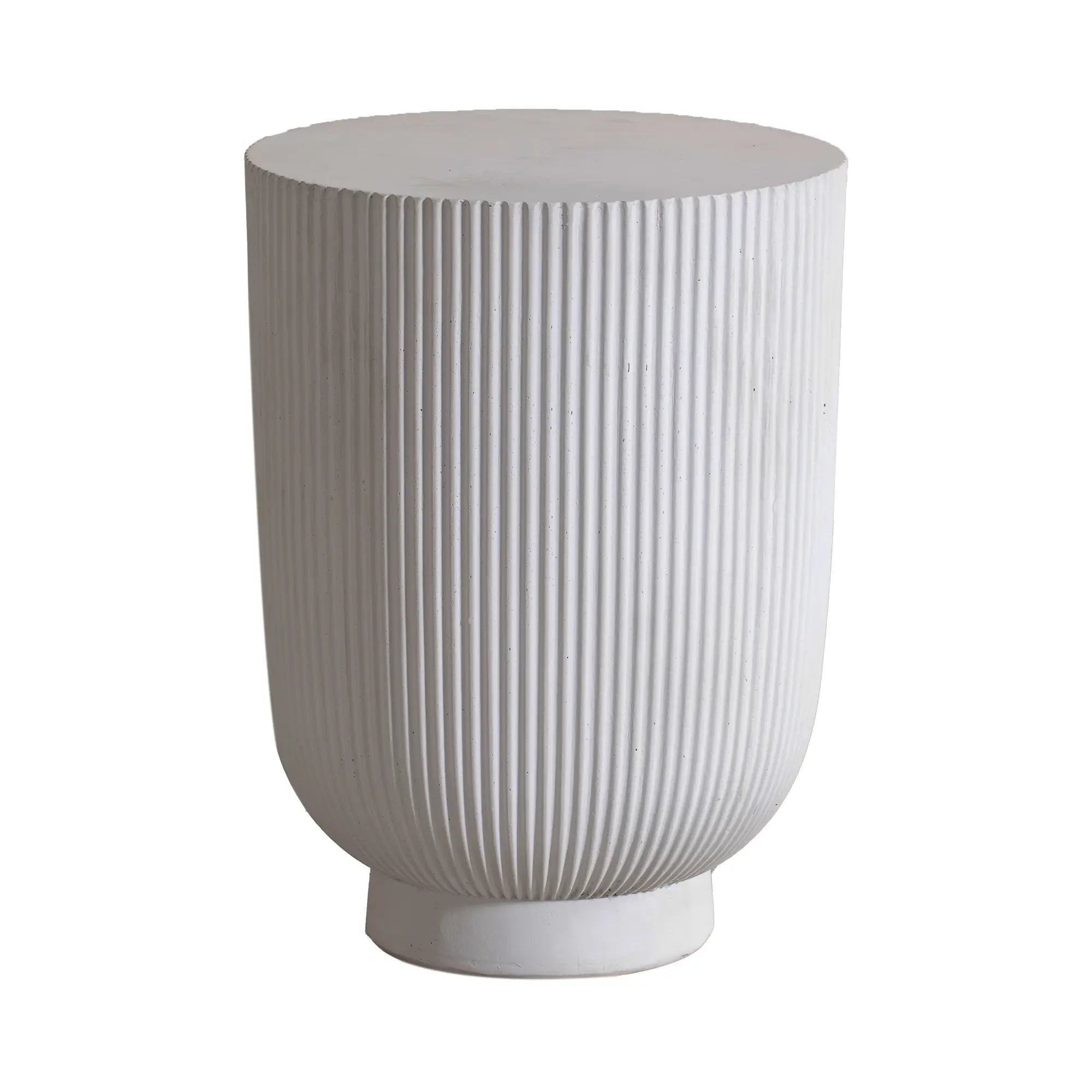 Premium White Magnesium Oxide Outdoor Side Table (PAD-2633ST-WH) - Direct Wicker