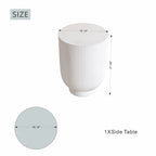Premium White Magnesium Oxide Outdoor Side Table (PAD-2633ST-WH) - Direct Wicker