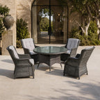 Ravenna 4-Seat Outdoor Dining Set - Round Dining Table (PAD-1709+010) - Direct Wicker
