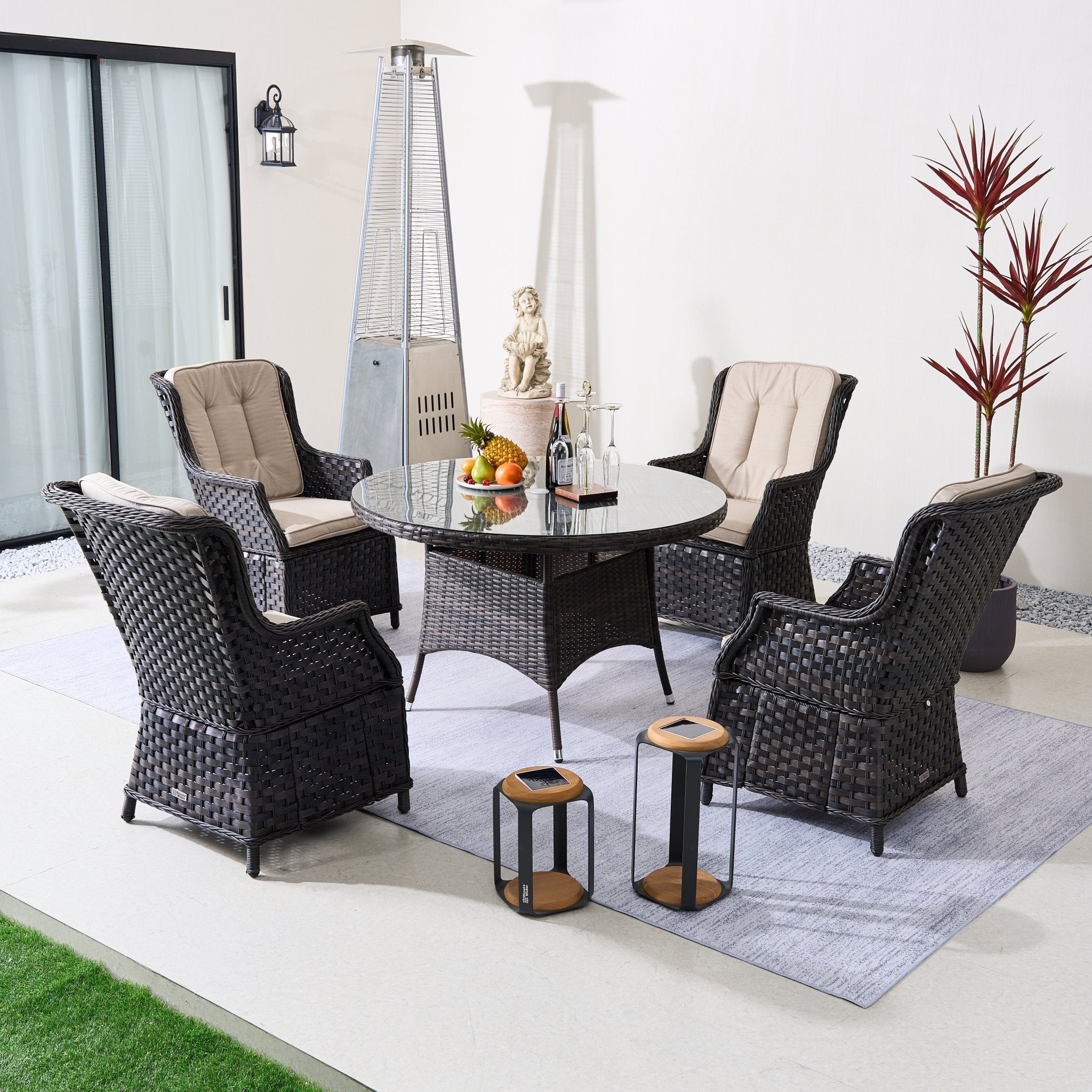 Ravenna 4 - Seater Outdoor Dining Set – Round Dining Table (PAD - 1709+010) - Direct Wicker