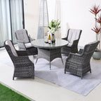 Ravenna 4 - Seater Outdoor Dining Set – Round Dining Table (PAD - 1709+010) - Direct Wicker