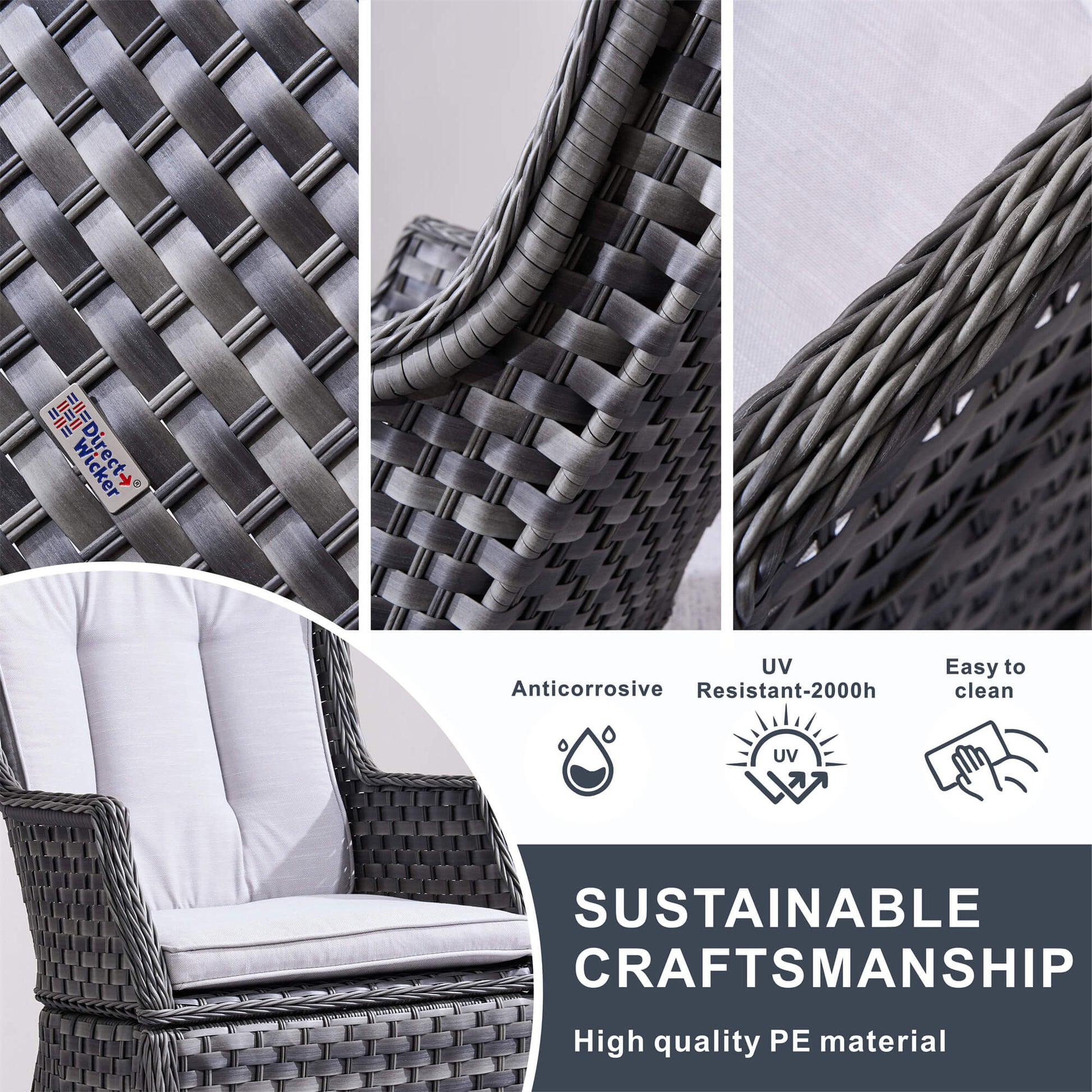 Ravenna 4 - Seater Outdoor Dining Set – Round Dining Table (PAD - 1709+010) - Direct Wicker