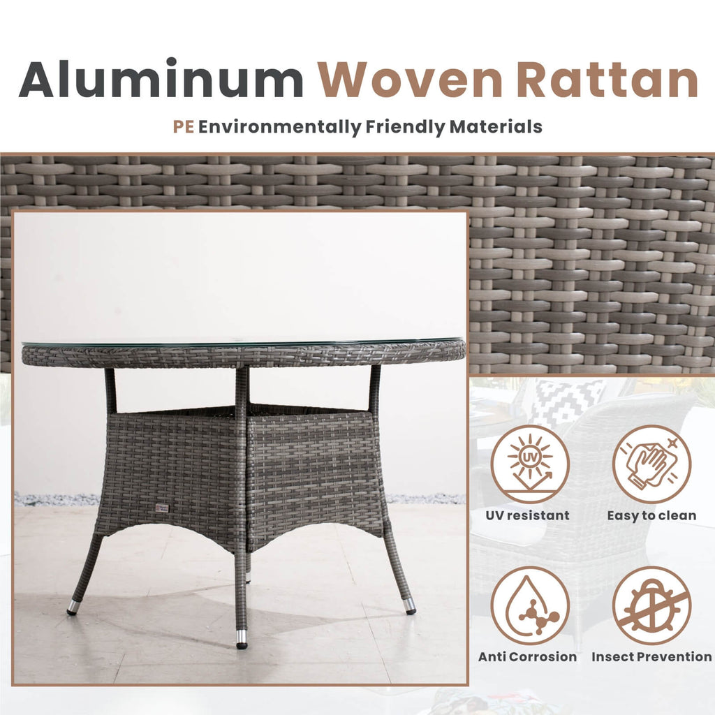 Ravenna 4 - Seater Outdoor Dining Set – Round Dining Table (PAD - 1709+010) - Direct Wicker