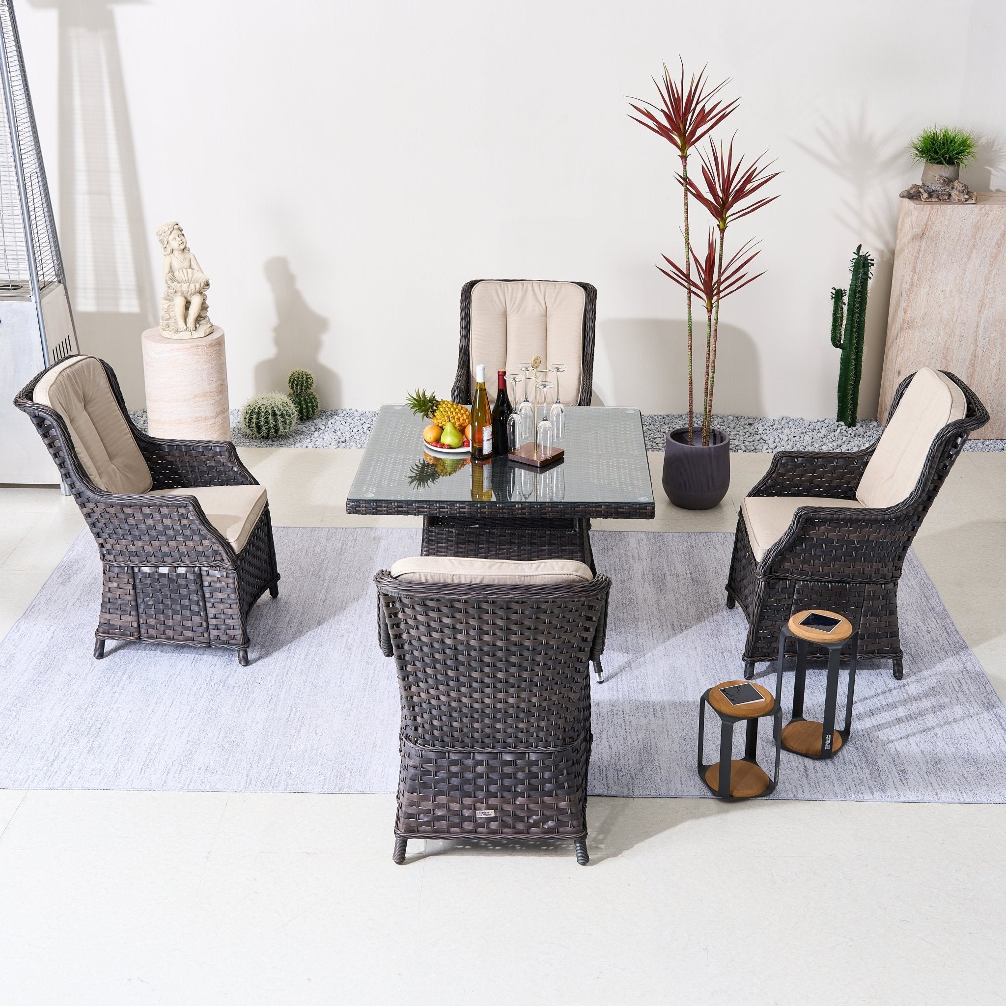 Ravenna 4 - Seater Outdoor Dining Set – Squire Dining Table (PAD - 1710+010) - Direct Wicker