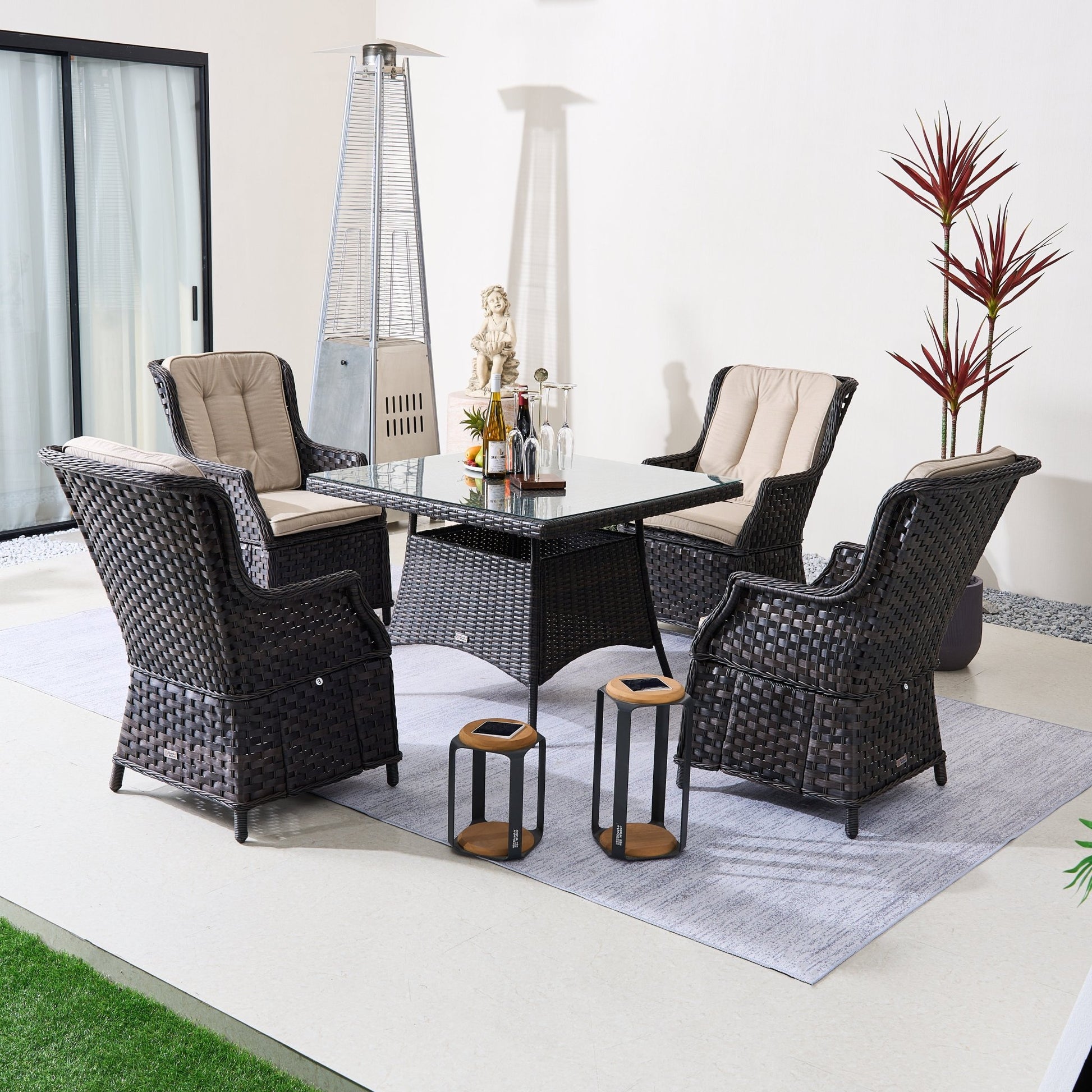 Ravenna 4 - Seater Outdoor Dining Set – Squire Dining Table (PAD - 1710+010) - Direct Wicker