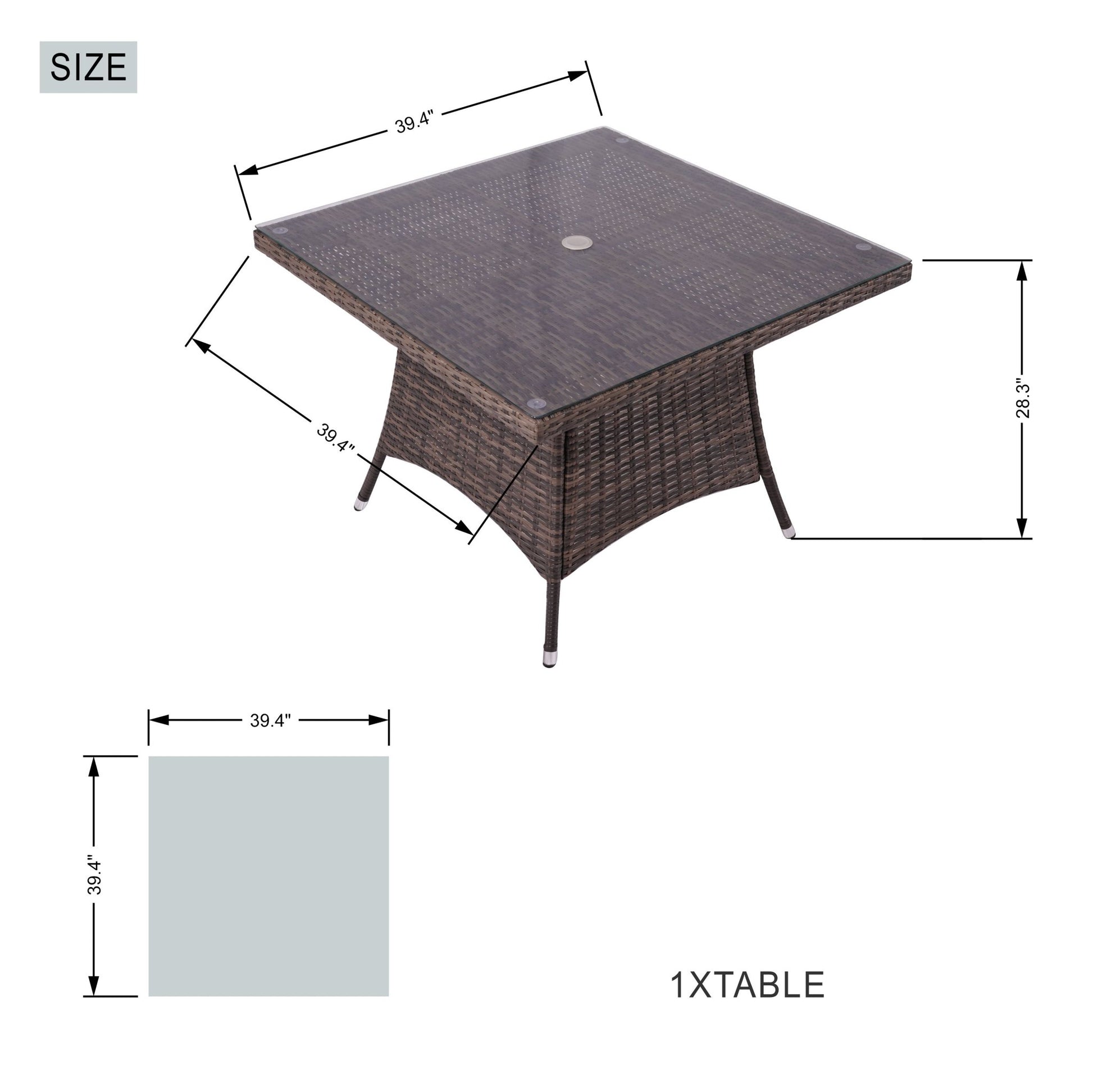 Ravenna 4 - Seater Outdoor Dining Set – Squire Dining Table (PAD - 1710+010) - Direct Wicker