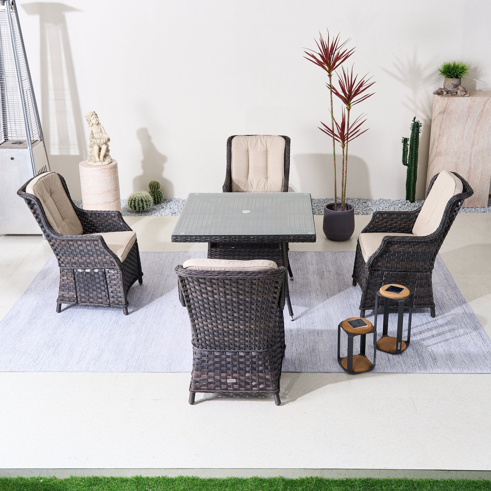Ravenna 4 - Seater Outdoor Dining Set – Squire Dining Table (PAD - 1710+010) - Direct Wicker