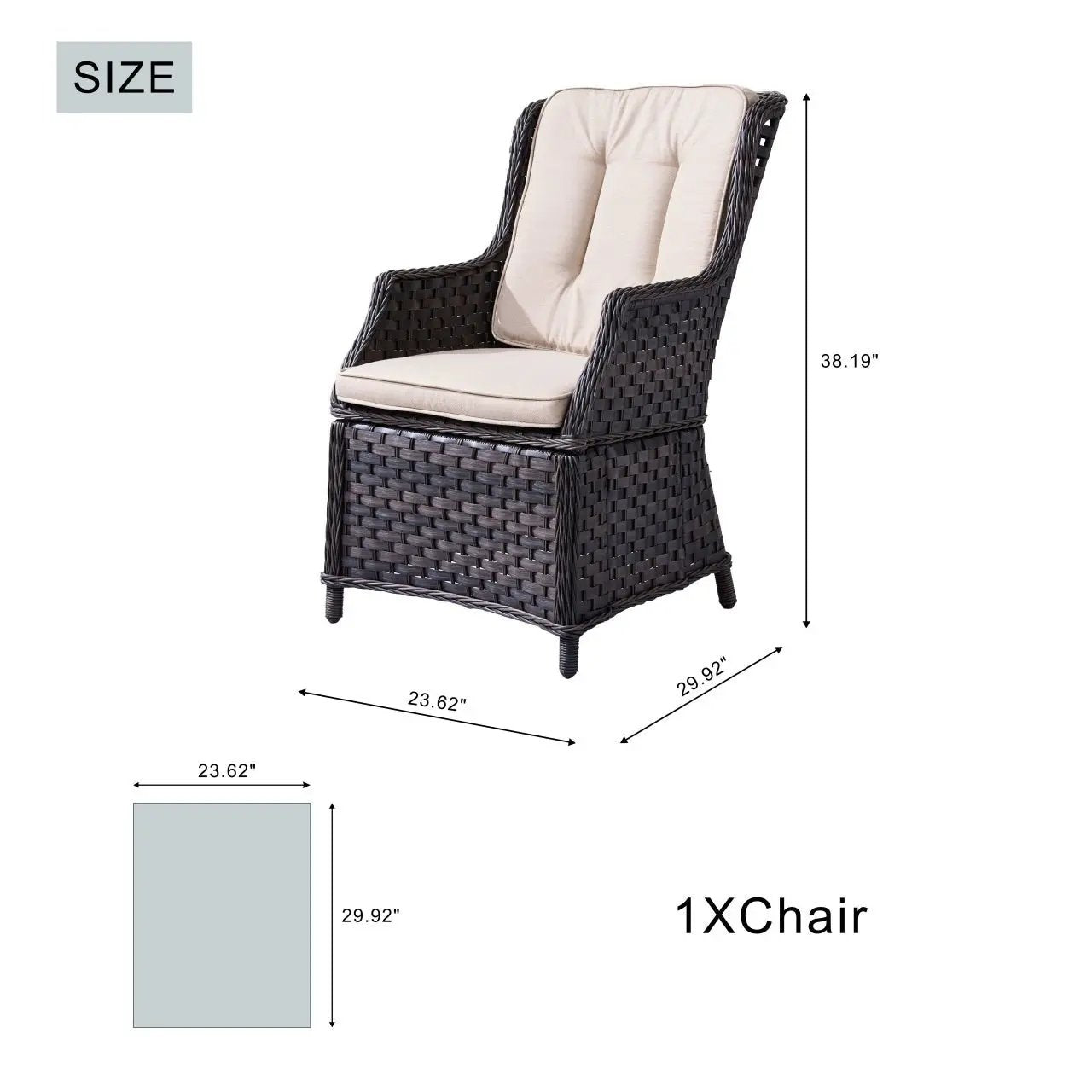 Ravenna 6 - Seat Outdoor Patio Dining Set with Rectangle Fire Pit Table (PAG - 1106R+010) - Direct Wicker