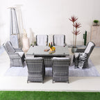 Ravenna 6 - Seater Outdoor Dining Set - Rectangular Dining Table (PAD - 1712+010) - Direct Wicker