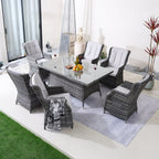 Ravenna 6 - Seater Outdoor Dining Set - Rectangular Dining Table (PAD - 1712+010) - Direct Wicker