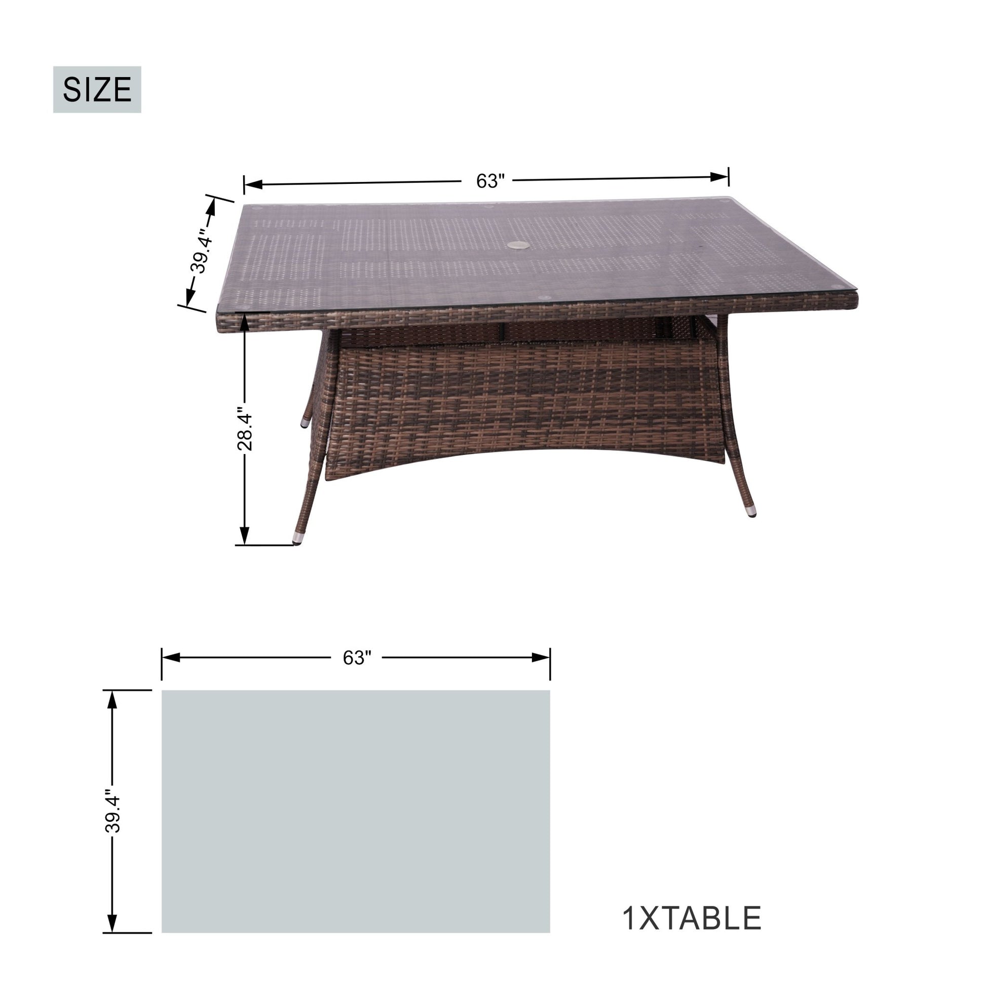 Ravenna 6 - Seater Outdoor Dining Set - Rectangular Dining Table (PAD - 1712+010) - Direct Wicker