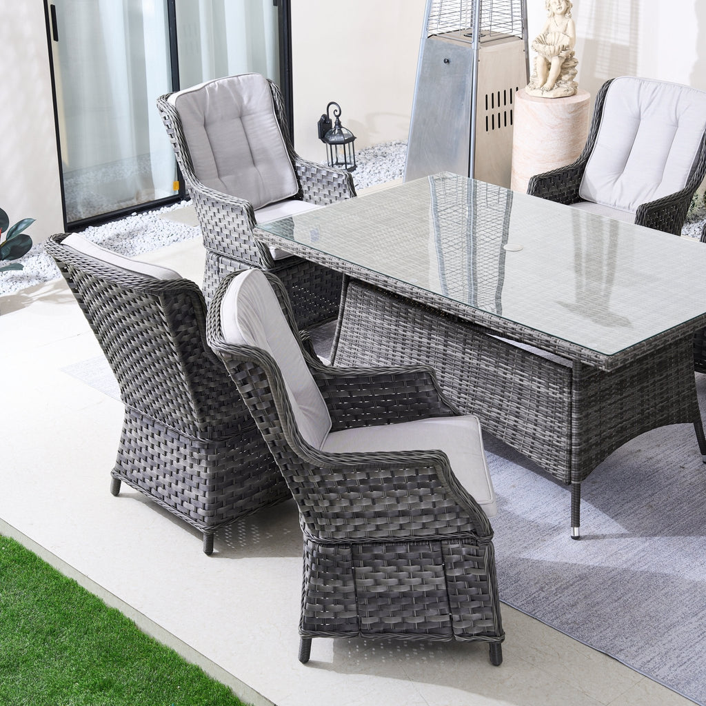 Ravenna 6 - Seater Outdoor Dining Set - Rectangular Dining Table (PAD - 1712+010) - Direct Wicker