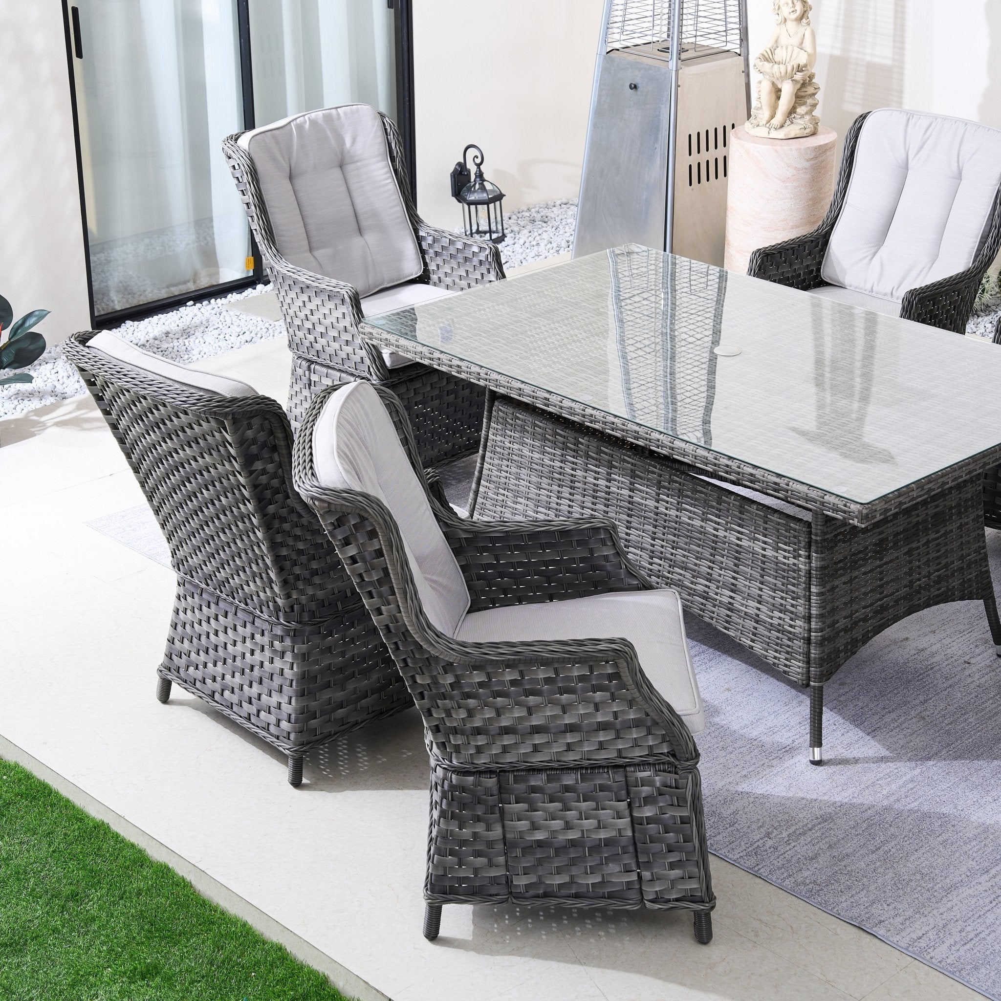 Ravenna 6 - Seater Outdoor Dining Set - Rectangular Dining Table (PAD - 1712+010) - Direct Wicker