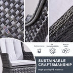 Ravenna 6 - Seater Outdoor Dining Set – Round Dining Table with Glass Turntable (PAD - 1711+010) - Direct Wicker