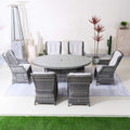Ravenna 6 - Seater Outdoor Dining Set with Oval Dining Table (PAD - 1713+010) - Direct Wicker