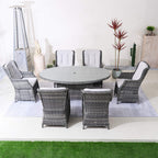 Ravenna 6 - Seater Outdoor Dining Set with Oval Dining Table (PAD - 1713+010) - Direct Wicker