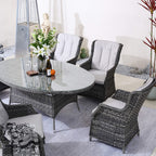 Ravenna 6 - Seater Outdoor Dining Set with Oval Dining Table (PAD - 1713+010) - Direct Wicker