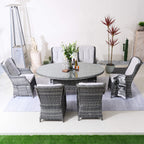 Ravenna 6 - Seater Outdoor Dining Set with Oval Dining Table (PAD - 1713+010) - Direct Wicker