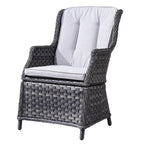 Ravenna Outdoor Wicker Armchairs with Cushions Set of 2 – Weather-Resistant Patio Chairs (PAC-010) - Direct Wicker