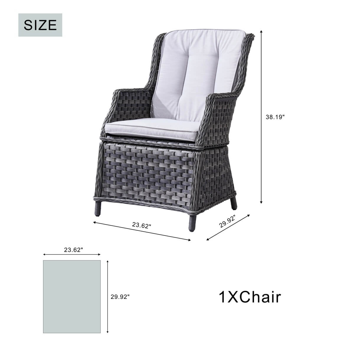 Ravenna Outdoor Wicker Armchairs with Cushions Set of 2 – Weather-Resistant Patio Chairs (PAC-010) - Direct Wicker