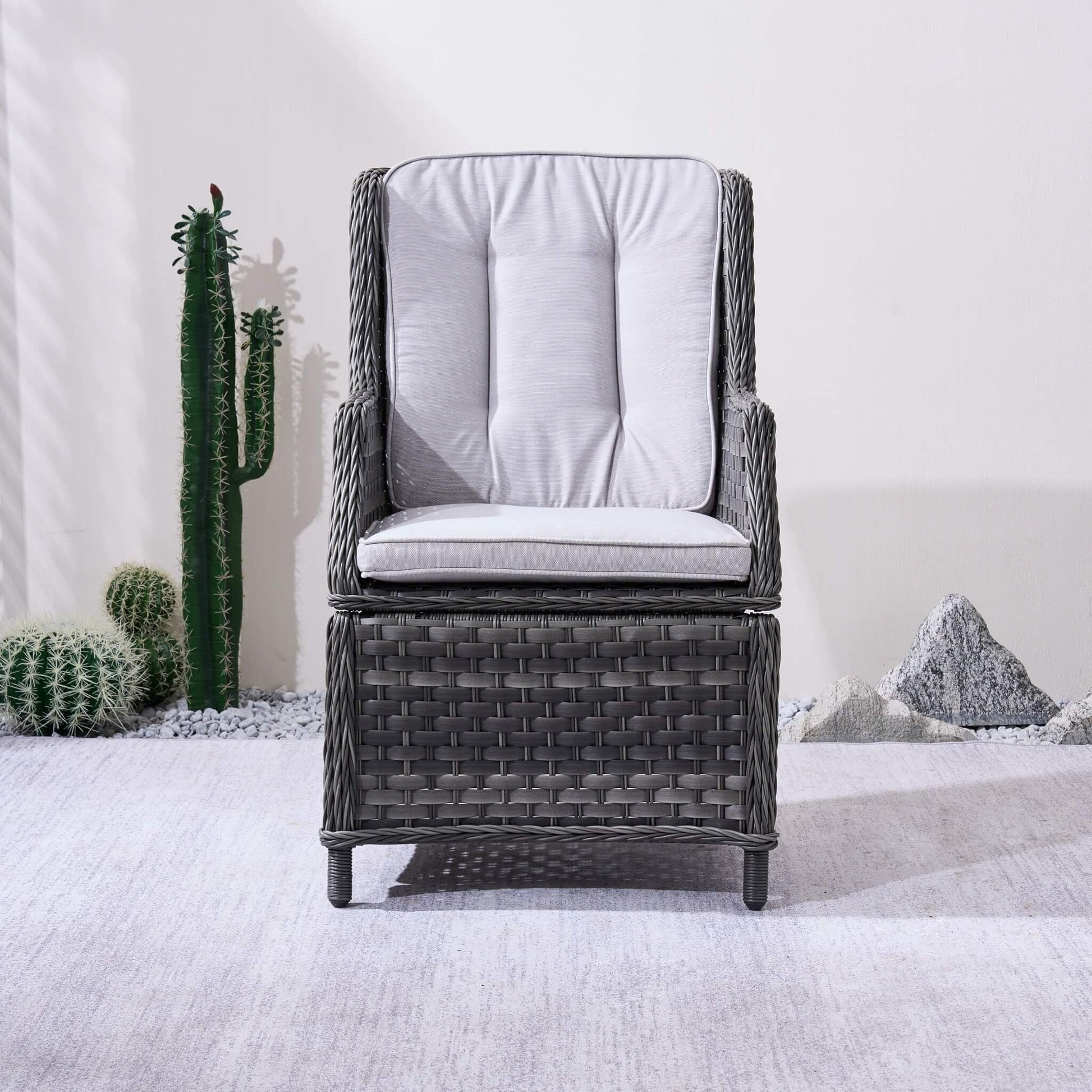 Ravenna Outdoor Wicker Armchairs with Cushions Set of 2 – Weather-Resistant Patio Chairs (PAC-010) - Direct Wicker