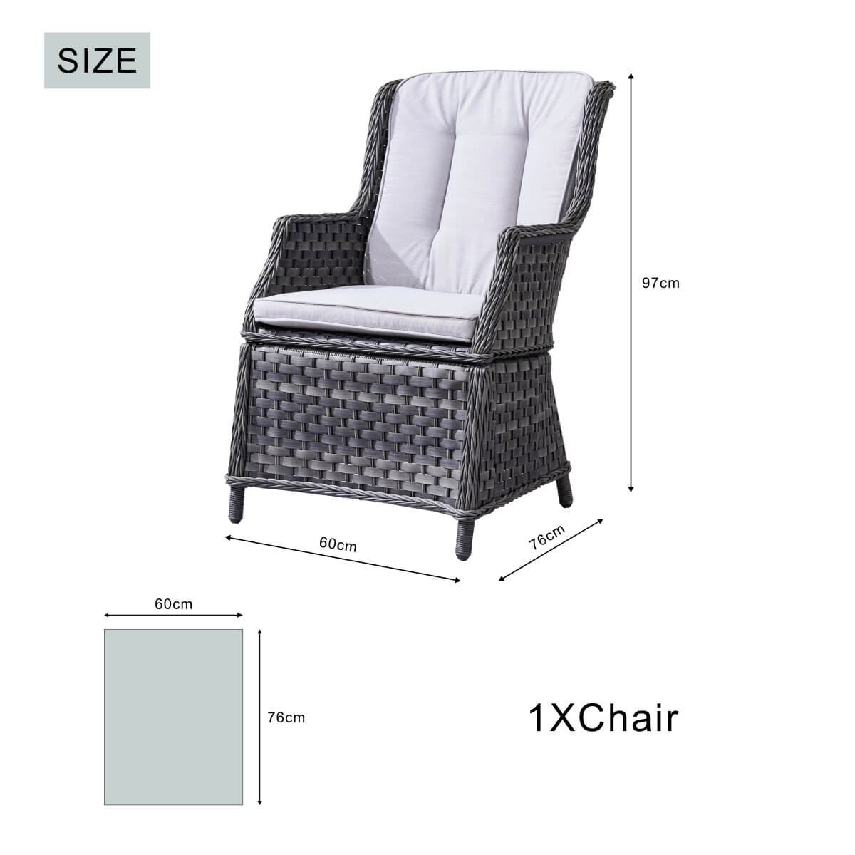 Ravenna Outdoor Wicker Armchairs with Cushions Set of 2 – Weather-Resistant Patio Chairs (PAC-010) - Direct Wicker