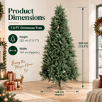 Realistic Full Green PE & PVC Artificial Christmas Tree - Lush Mixed-Foliage Xmas Tree for Festive Home Decoration, 6.5ft/7.5ft/8.5ft - Direct Wicker