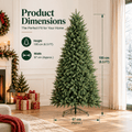 Realistic Full Green PE & PVC Artificial Christmas Tree - Lush Mixed-Foliage Xmas Tree for Festive Home Decoration, 6.5ft/7.5ft/8.5ft - Direct Wicker