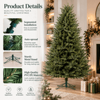 Realistic PE & PVC Artificial Christmas Tree - Full Mixed-Foliage Xmas Tree for a Lush Festive Look, 7ft/8ft/9ft - Direct Wicker