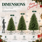 Realistic PE & PVC Artificial Christmas Tree - Full Mixed-Foliage Xmas Tree for a Lush Festive Look, 7ft/8ft/9ft - Direct Wicker