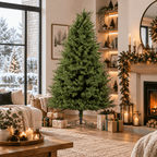 Realistic PE & PVC Artificial Christmas Tree - Full Mixed-Foliage Xmas Tree for a Lush Festive Look, 7ft/8ft/9ft - Direct Wicker