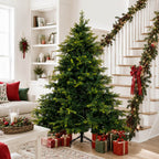 Realistic PE/PVC Unlit Artificial Christmas Tree with Natural Mixed Foliage, Full Branch Design & Metal Stand – 6 FT, 7 FT & 8 FT (PAT-014) - Direct Wicker