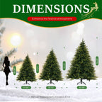 Realistic PE/PVC Unlit Artificial Christmas Tree with Natural Mixed Foliage, Full Branch Design & Metal Stand – 6 FT, 7 FT & 8 FT (PAT-014) - Direct Wicker