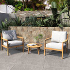 Rebel 2 - Seat Wood Patio Conversation Set with Side Table (PAS - 2513 - SC*2+ST) - Direct Wicker