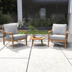 Rebel 2 - Seat Wood Patio Conversation Set with Side Table (PAS - 2513 - SC*2+ST) - Direct Wicker