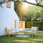 Rebel 2 - Seat Wood Patio Conversation Set with Side Table (PAS - 2513 - SC*2+ST) - Direct Wicker