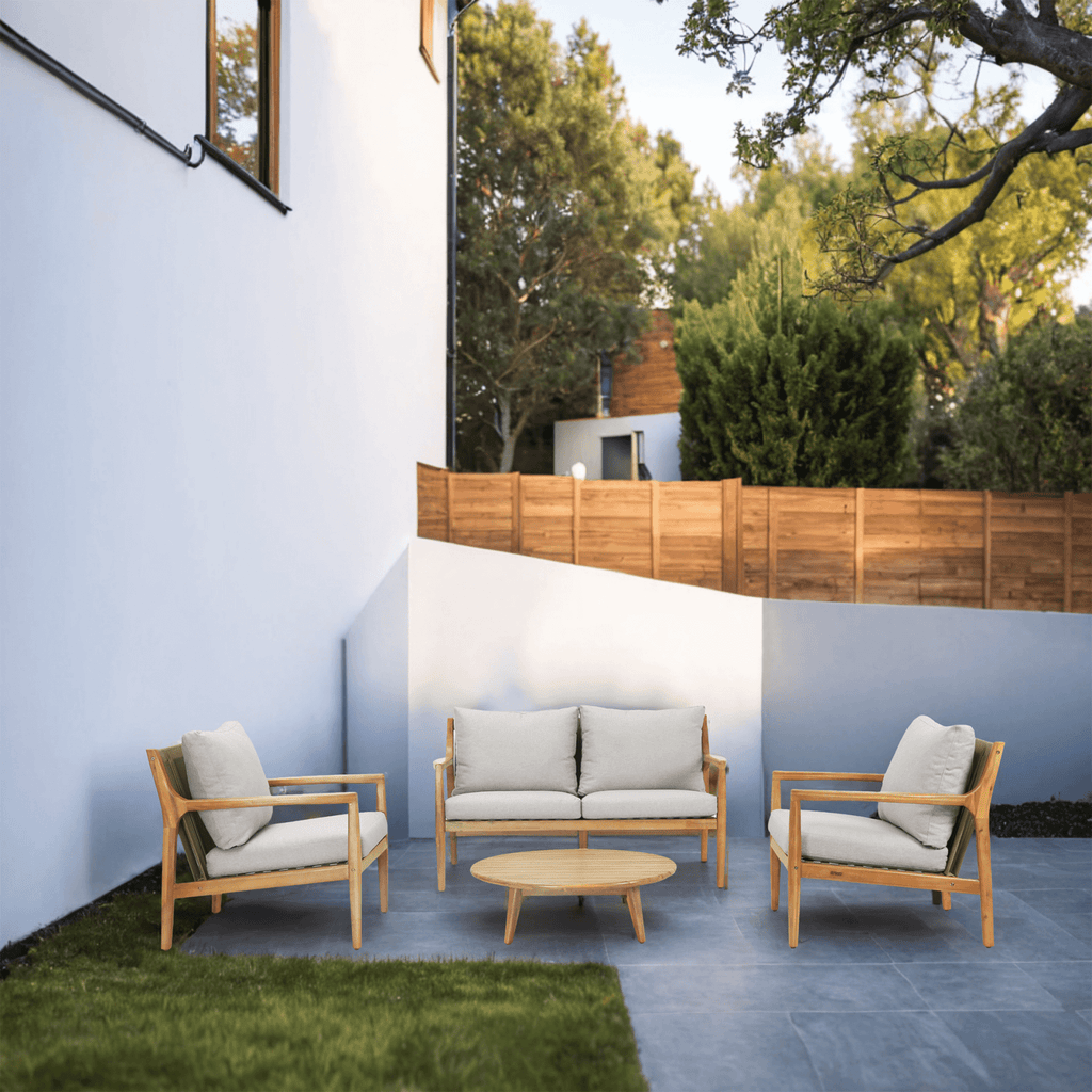 Rebel 4 - Seat Wood Patio Conversation Set (PAS - 2513 - 2SC+SC*2+TA) - Direct Wicker