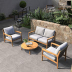 Rebel 4 - Seat Wood Patio Conversation Set (PAS - 2513 - 2SC+SC*2+TA) - Direct Wicker