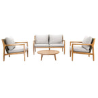 Rebel 4 - Seat Wood Patio Conversation Set (PAS - 2513 - 2SC+SC*2+TA) - Direct Wicker