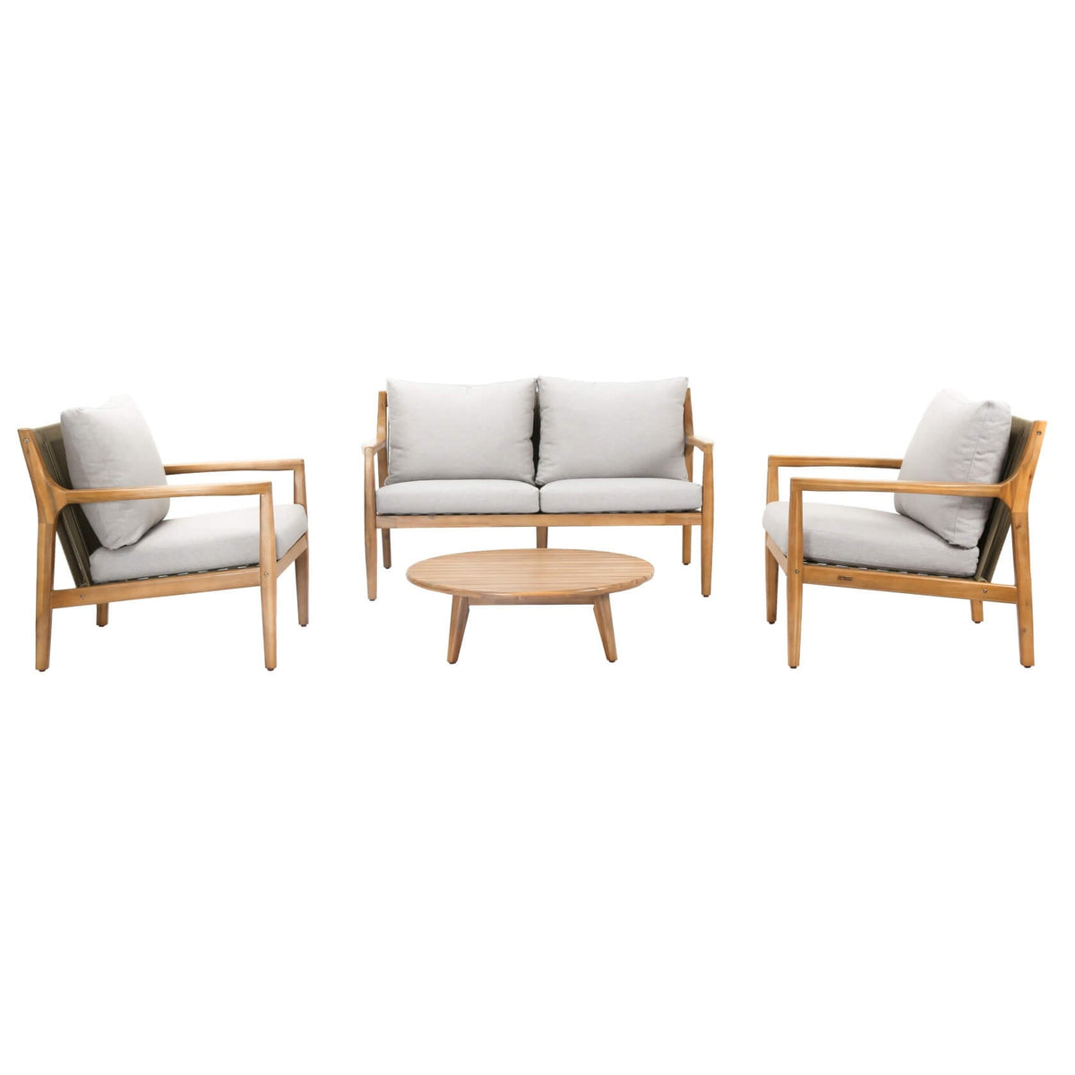 Rebel 4 - Seat Wood Patio Conversation Set (PAS - 2513 - 2SC+SC*2+TA) - Direct Wicker