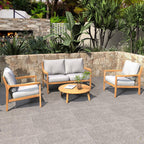 Rebel 4 - Seat Wood Patio Conversation Set (PAS - 2513 - 2SC+SC*2+TA) - Direct Wicker