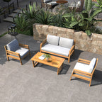 Rebel 4 - Seater Wood Patio Conversation Set (PAS - 2520 - 2SC+SC*2+TA) - Direct Wicker