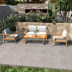 Rebel 4 - Seater Wood Patio Conversation Set (PAS - 2520 - 2SC+SC*2+TA) - Direct Wicker