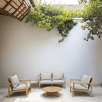 Rebel 4 - Seater Wood Patio Conversation Set with Side Table (PAS - 2513 - 2SC+SC*2+TA+ST) - Direct Wicker