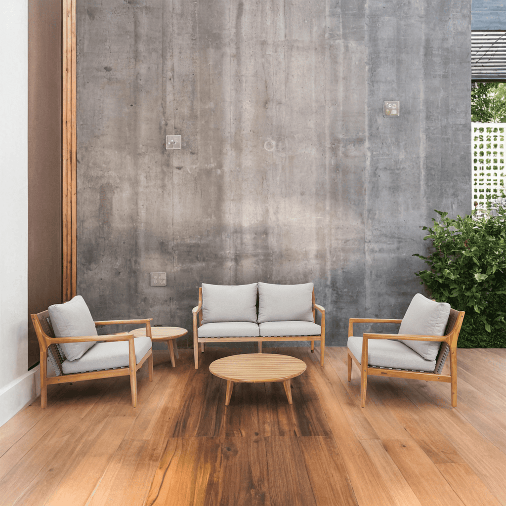 Rebel 4 - Seater Wood Patio Conversation Set with Side Table (PAS - 2513 - 2SC+SC*2+TA+ST) - Direct Wicker