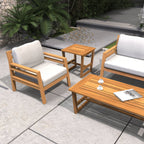 Rebel 5-Seat Wood Patio Conversation Set with Footstool (PAS-2520-3SC+SC*2+TA+ST) - Direct Wicker